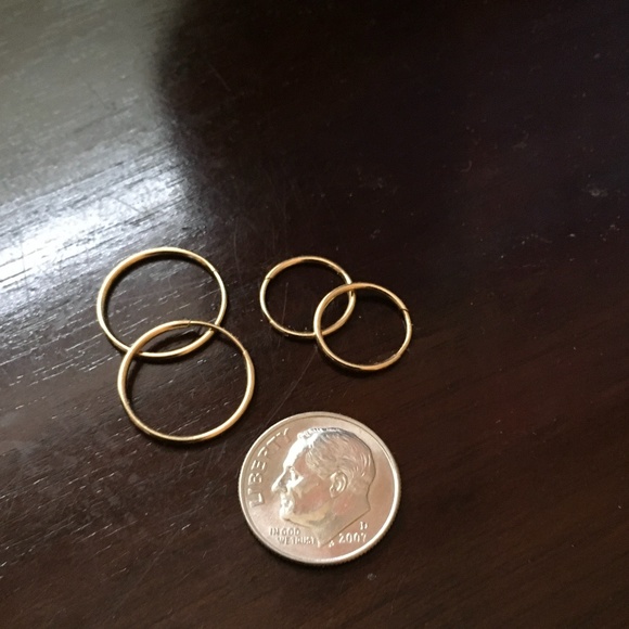 NEW Solid 14K Gold Endless Hoops, 10mm - Picture 6 of 7